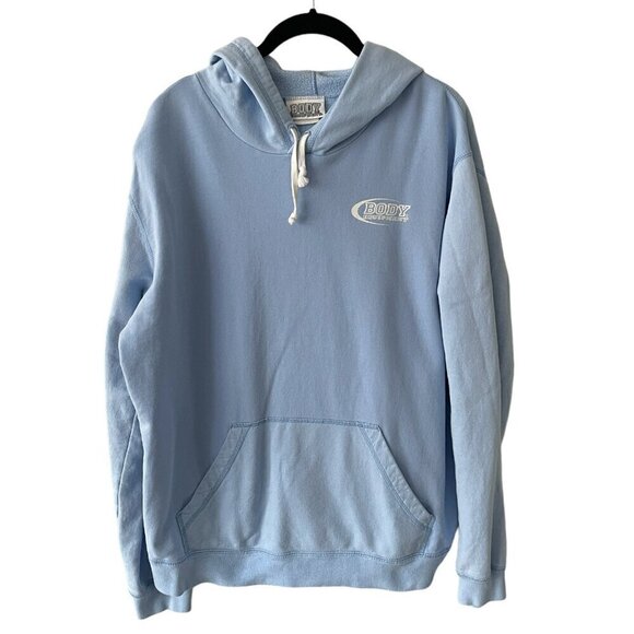 Body Equipment Logo Pattern Pullover Casual Long Sleeve Hoodie Blue Large - Picture 1 of 8
